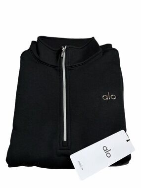 NWT ALO Accolade 1/4 Zip Pullover (Black) Size Large